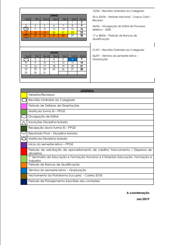 CALENDÁRIO MESTRADO EM EDU 2