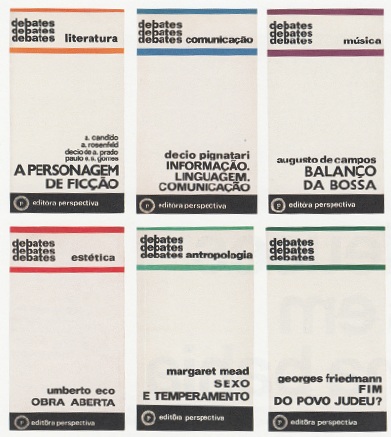 Capas de livros da coleção Debates, publicada pela editora Perspectiva.